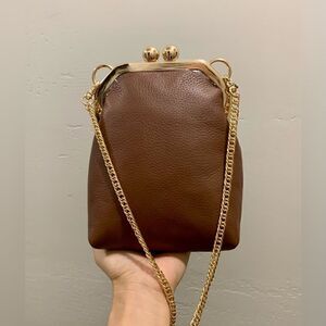 Handmade Genuine Leather Purse/Push Lock Crossbody/Shoulder bag